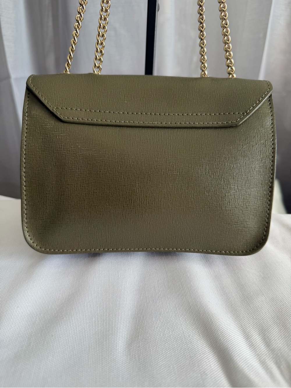 Furla Bella Mini Crossbody Bag – Olive Green Saffiano Leather - Picture 5 of 11
